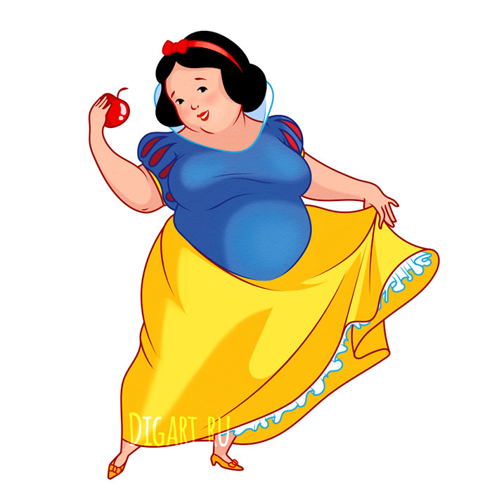 Illustrator Shows What Disney Princesses Would Look Like If They Were Chubby, And Here's The Result