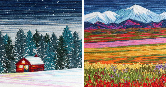 35 Colourful Landscapes That I Created Using Needle And Thread