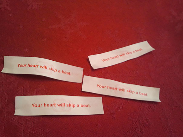 My Coworker Just Came Back From Sick Leave; He Had A Heart Attack. To Celebrate We Went For Chinese. These Were In His Fortune Cookie