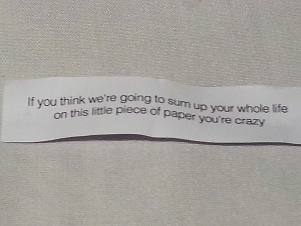 The Best Fortune Cookie Fortune Ever