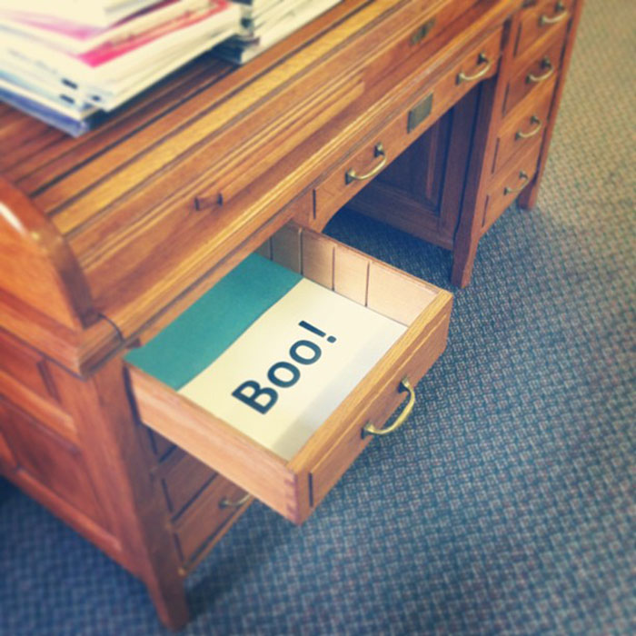 We Found This Beautiful Wooden Writing Desk In The Newbold College Library, Opened The Drawer, And Found This Message