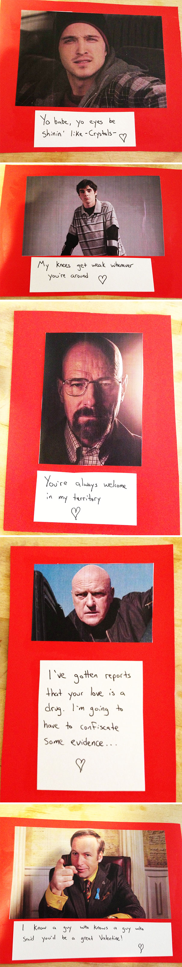 My Roommate Made Breaking Bad Valentine's Cards