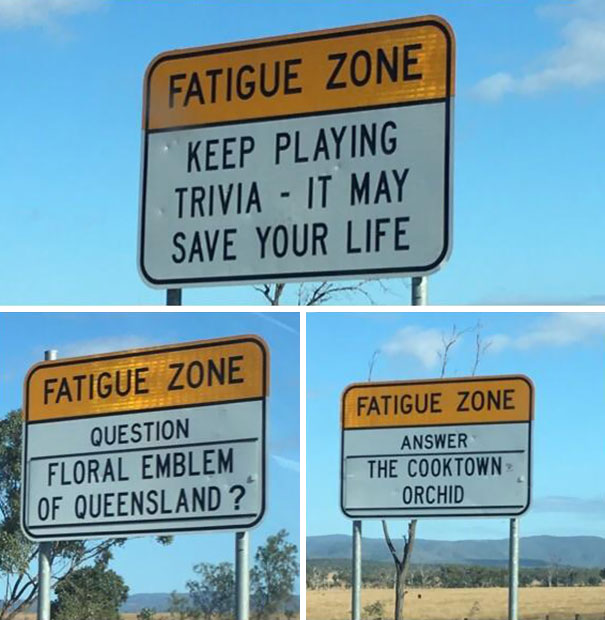 Some Roads In Australia Are So Long And Boring They Have Trivia Signs To Keep Drivers Alert