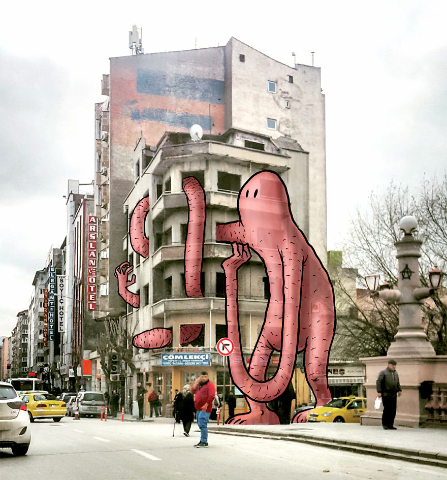 Lilliputs Series: I Draw Giants On Architectural Photos