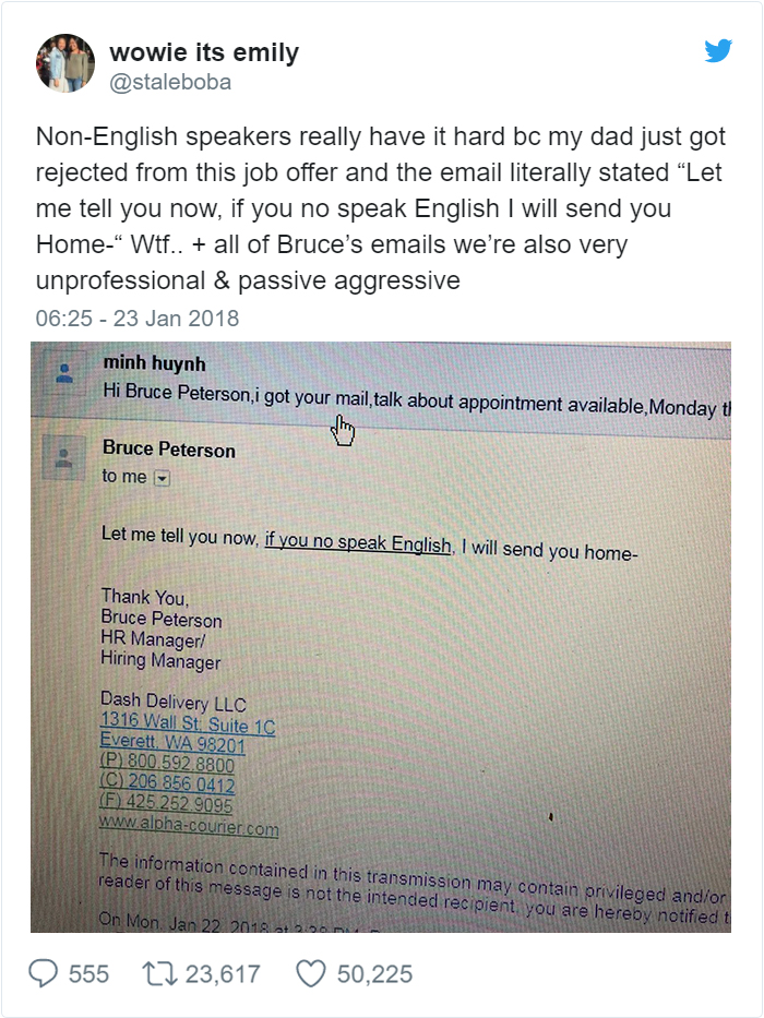 Immigrant Gets Rejected From A Job Application In The Most Rude Way, So His Daughter Made The HR Pay For It