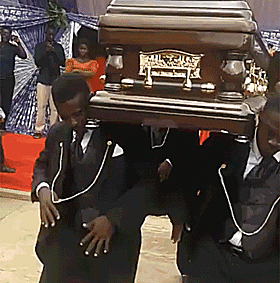 Pallbearers Dancing At Funeral In Ghana