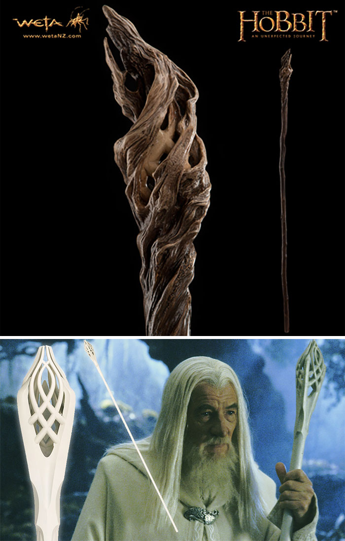 Gandalf's Original Staff From The Hobbit Films Has The White Staff Hidden Inside It