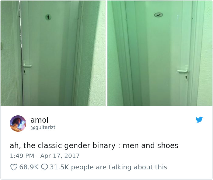 Ah, The Classic Gender Binary: Men And Shoes