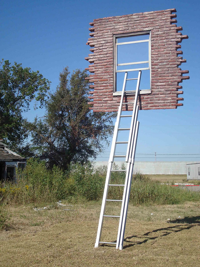 Window With Ladder - Too Late For Help By Leandro Erlich