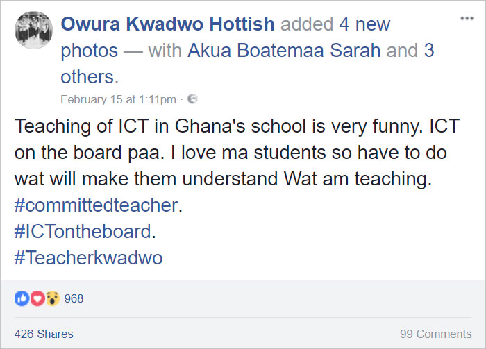 Teacher In Ghana Teaches ‘MS Word’ On Chalkboard, And You Have To See It From Up Close To Really Appreciate It
