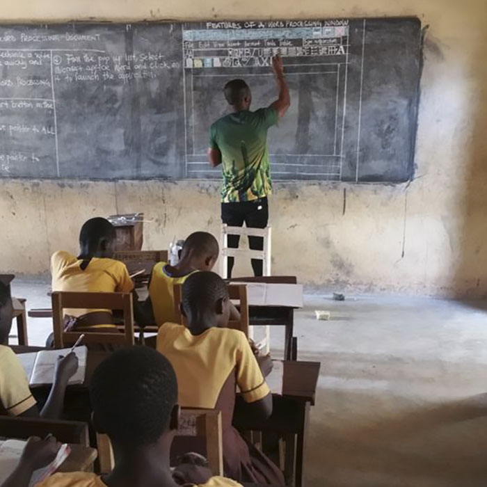 Teacher In Ghana Teaches ‘MS Word’ On Chalkboard, And You Have To See It From Up Close To Really Appreciate It