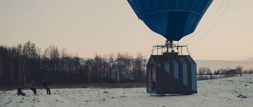 A Company Literally Flew A House Over Lithuania