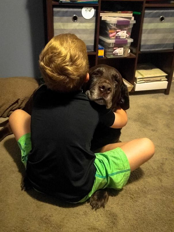 My Son's Always Been A Hugger. My Dog Wasn't Totally Comfortable With That At First, But He's Come Around