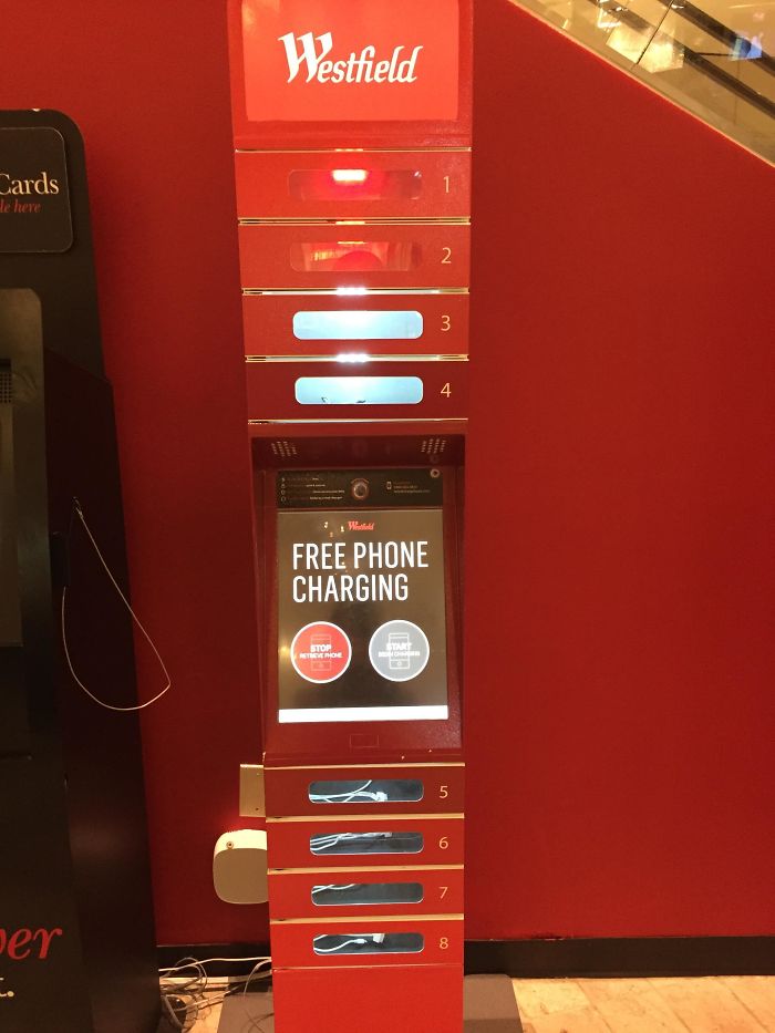 This Mall Has A Charging Station Where You Can Leave Your Phone There So You Can Shop