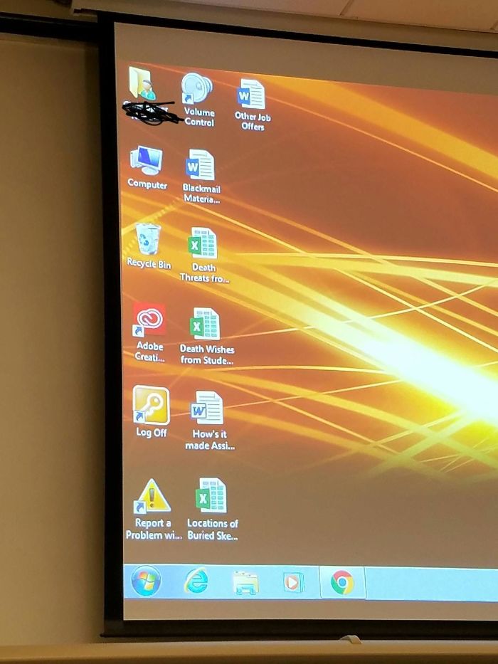 My Professors Desktop Before Our Final Exam