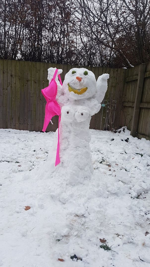 My Husband Finished Off The Snowman For Me