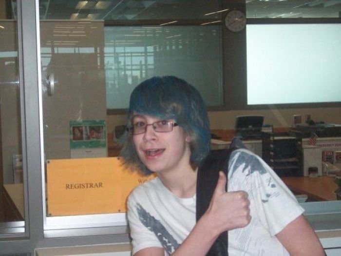 I Captioned This “My Fricken Sweet Blue Hair” On Facebook. I Was 14
