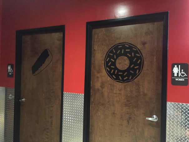 These Bathroom Signs At A Donut Shop