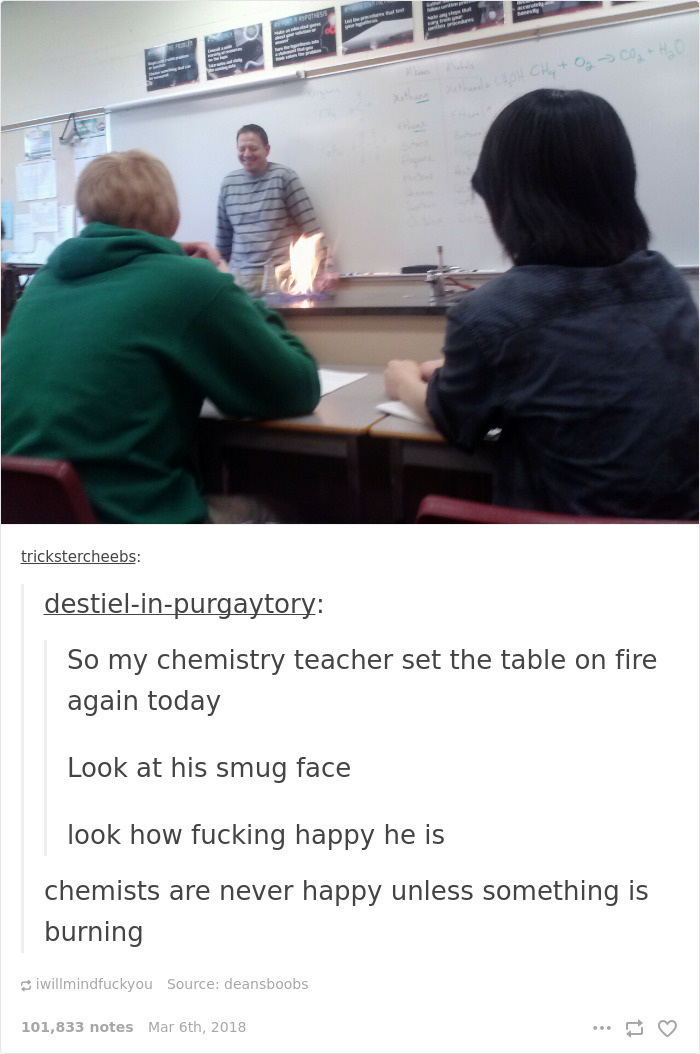 So My Chemistry Teacher Set The Table On Fire
