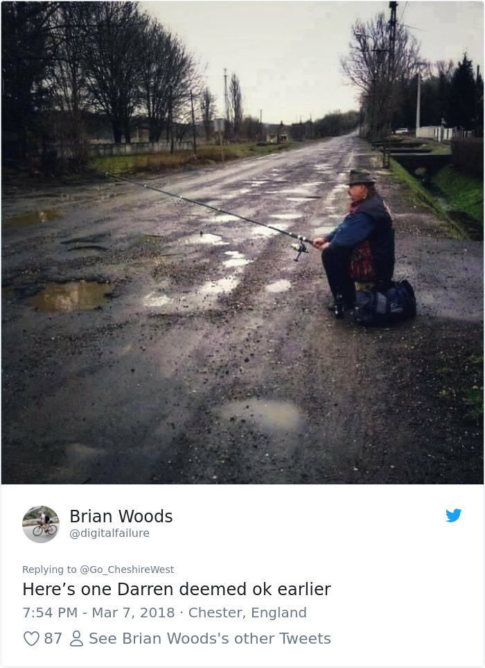The Internet Can't Stop Trolling This County's Tweet Showing How They Deal With Potholes