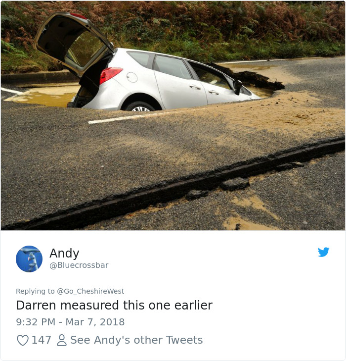 The Internet Can't Stop Trolling This County's Tweet Showing How They Deal With Potholes