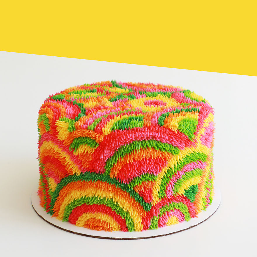 Colorful Cakes That Look Like Fuzzy Shag Rugs You'd Regret Stepping On