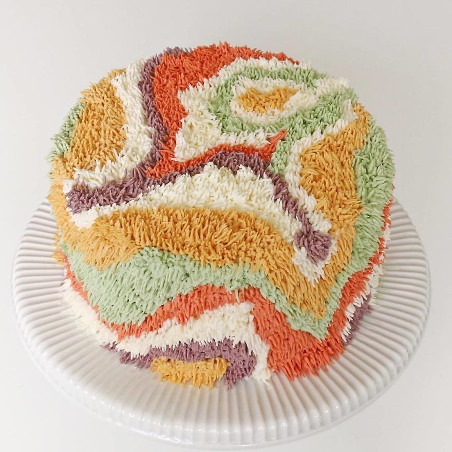 Colorful Cakes That Look Like Fuzzy Shag Rugs You'd Regret Stepping On