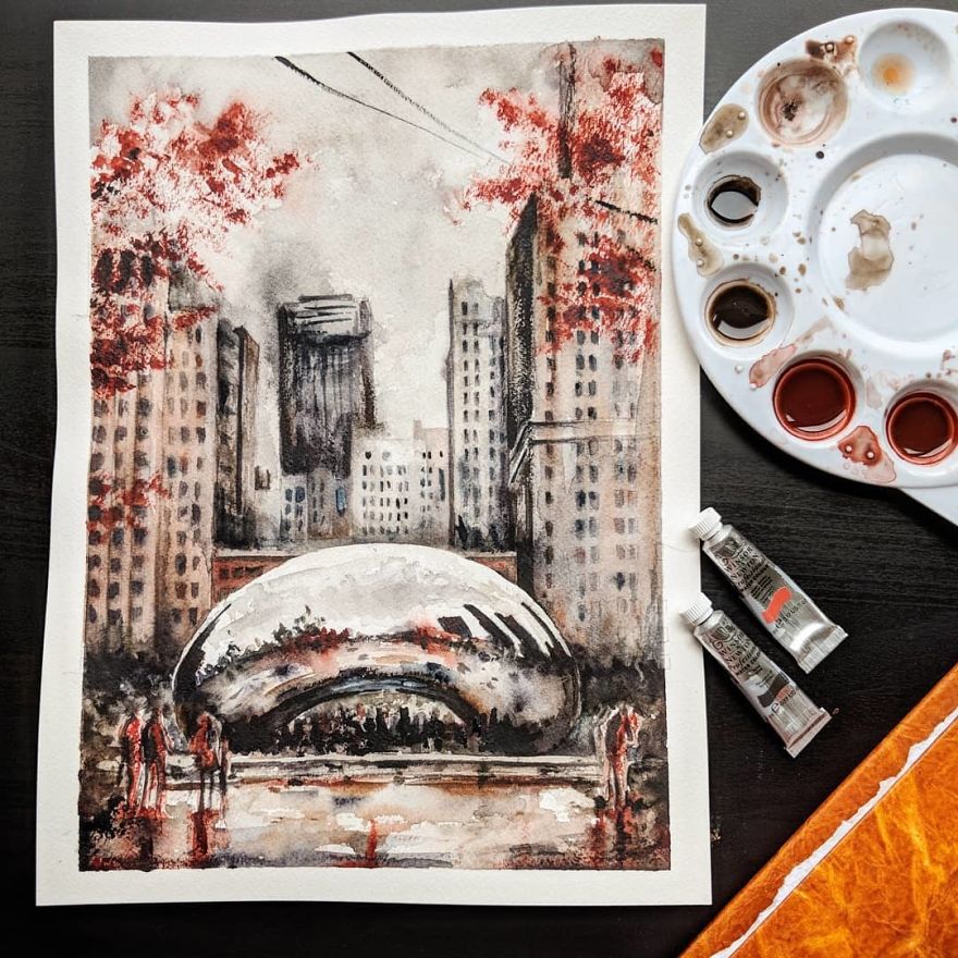 My Beloved City Of Chicago In Watercolor Paintings
