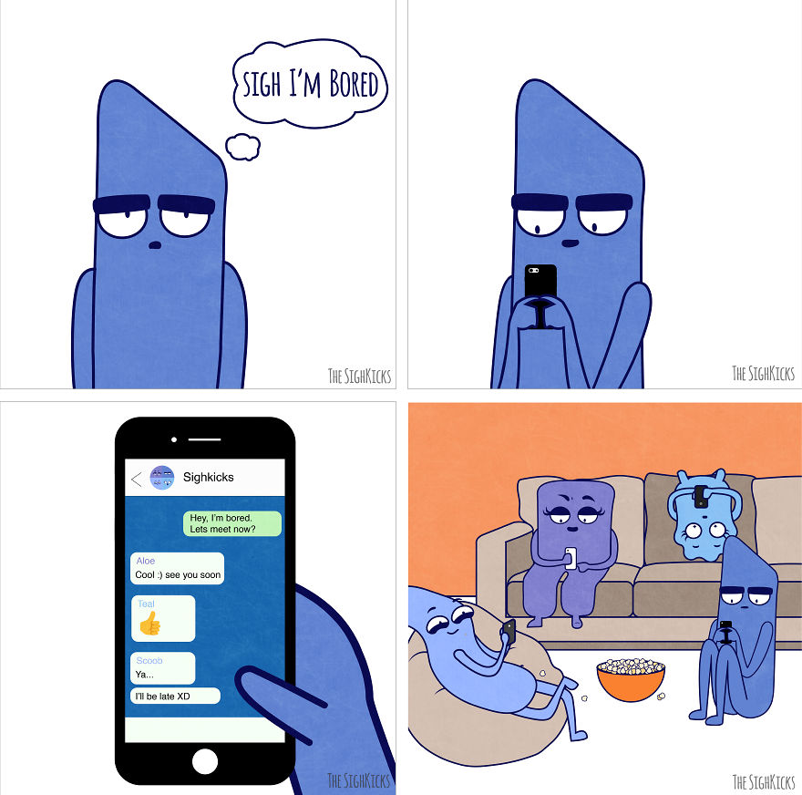 Four Friends With Different Personalities Make Funny Comics About Their Lives Together