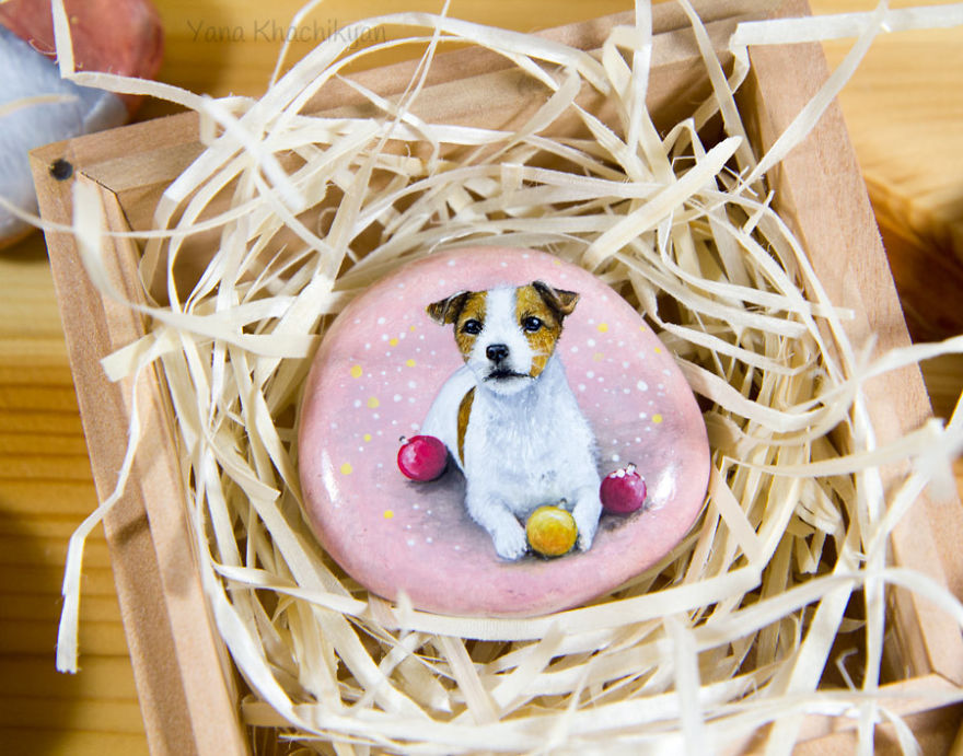 I Paint Miniature Pet Portraits On Stones Which Touch My Heart Every Single Time