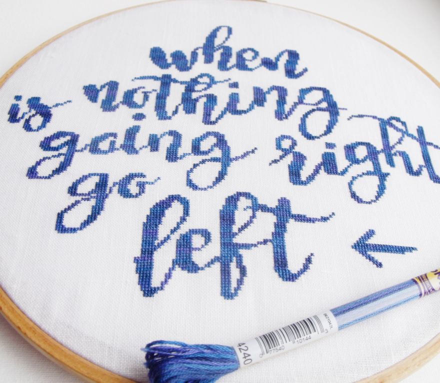 I Connected The Lettering And Cross Stitching I Connected The Lettering And Cross Stitching