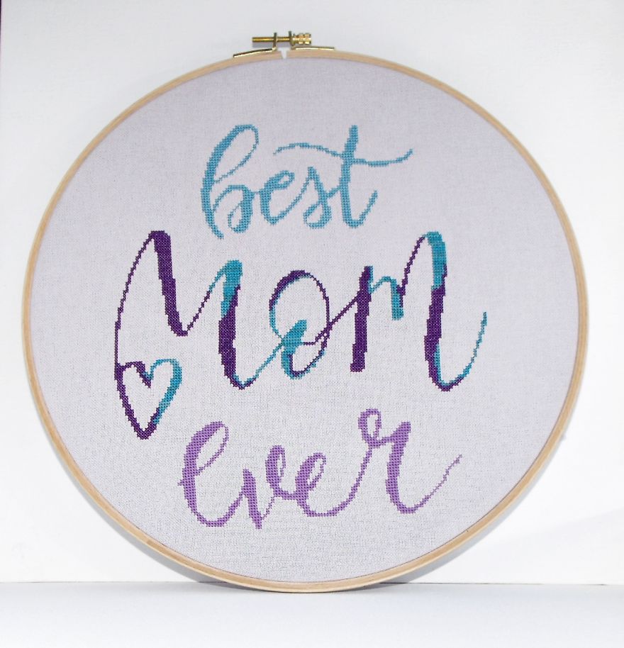 I Connected The Lettering And Cross Stitching I Connected The Lettering And Cross Stitching