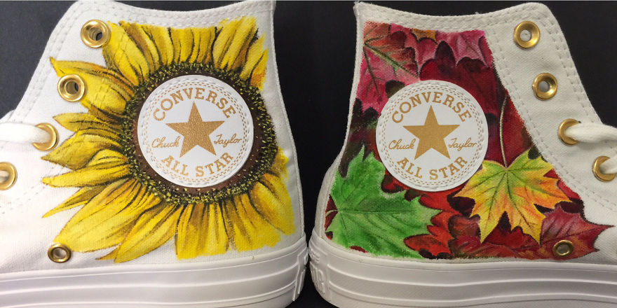 I Painted Beautiful Scenes From The Natural World On A Pair Of Converse