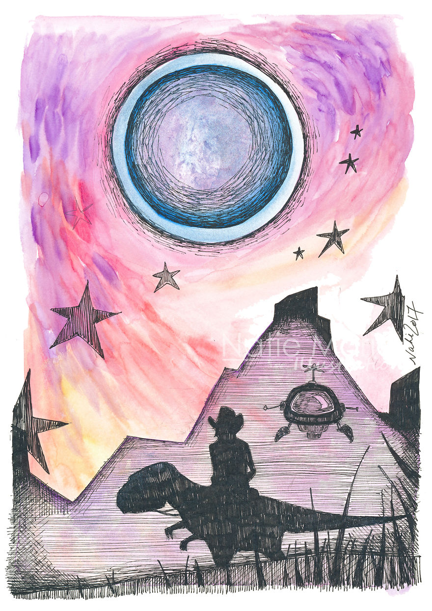 I Paint Whimsical Fantasy Scenes From Ink And Watercolour When I'm Not At Work