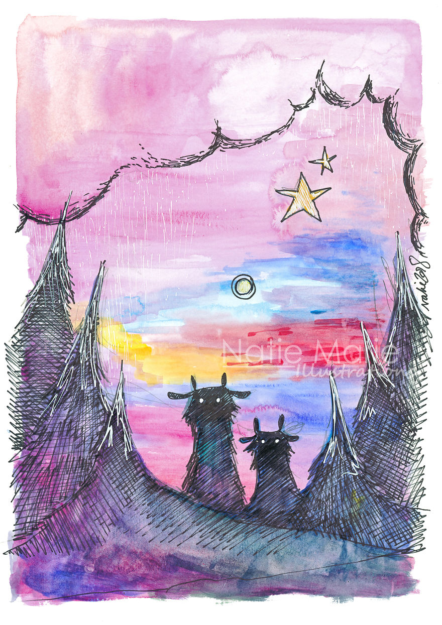 I Paint Whimsical Fantasy Scenes From Ink And Watercolour When I'm Not At Work