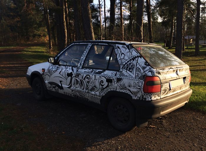 Hand Painted Car With A Brush