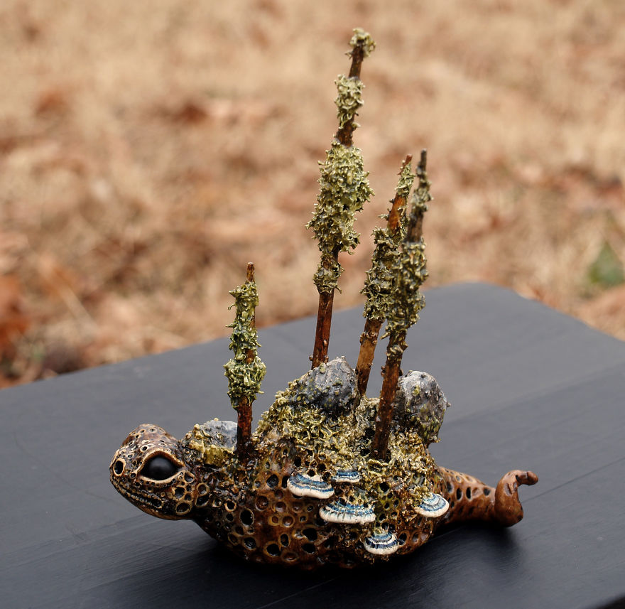 I Made Some Little Creature Figurines With Trees Growing On Them