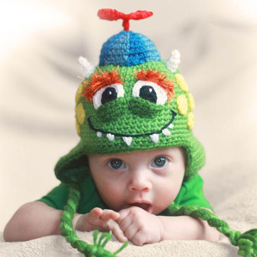 Crochet Baby Monster Hat