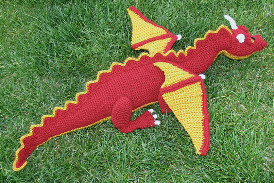 Crochet Stuffed Dragon Toy