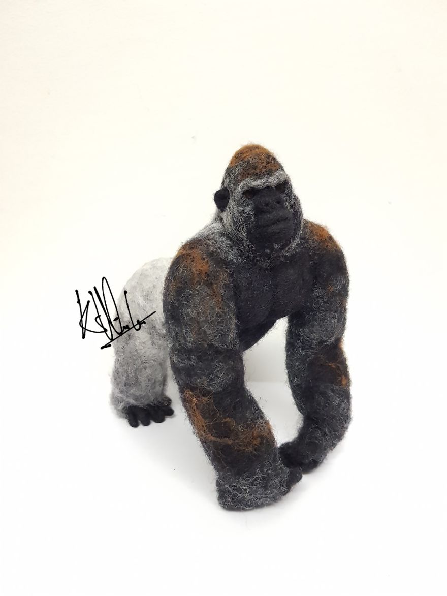 "Sid" The Needle Felted Silverback Gorilla