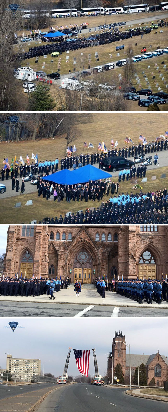 Thousands Of Police Officers From Across The United States Attended Funeral Services In Massachusetts For Officer Ashley Guindon