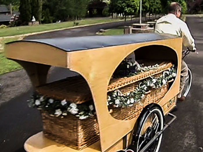 Bicycle Hearse Offers 'One Last Ride' W/bamboo Coffin
