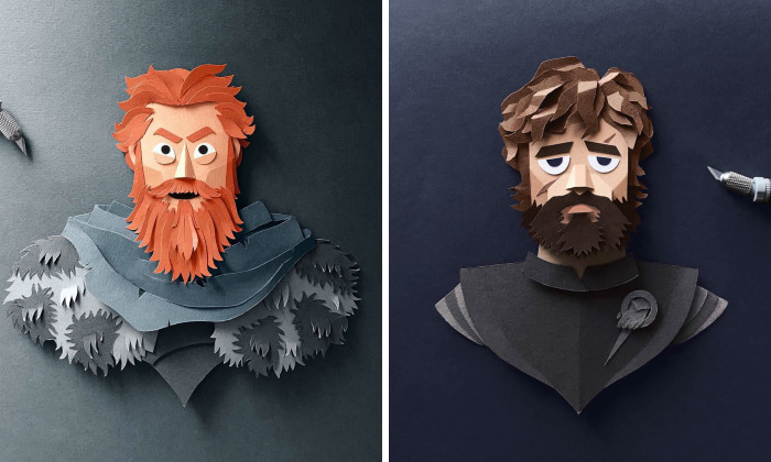 Artist Hand-Cuts Game Of Thrones Characters Out Of Paper And The Details Are Incredible