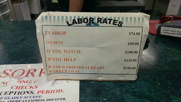 My Local PC Repair Shop Has Some Interesting Labor Charges