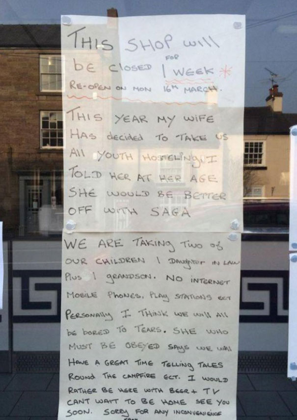 This Message Is In The Window Of A UK Fish And Chip Shop