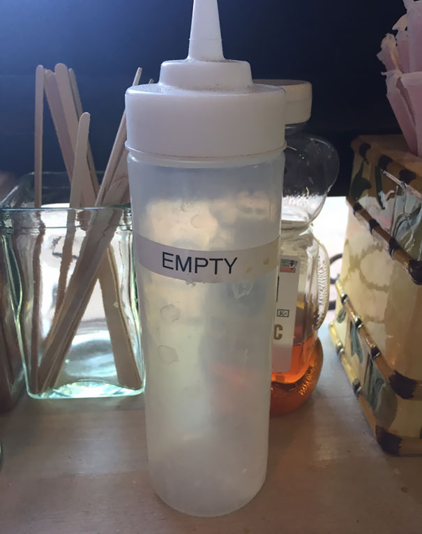 I Noticed This Bottle At A Local Coffee Shop, And Asked The Owner About It. He Said "Health Inspector Asked 'What's This Jar?' And I Said Nothing, It's Empty, And She Said 'Everything Has To Be Labeled' So I Labeled It"