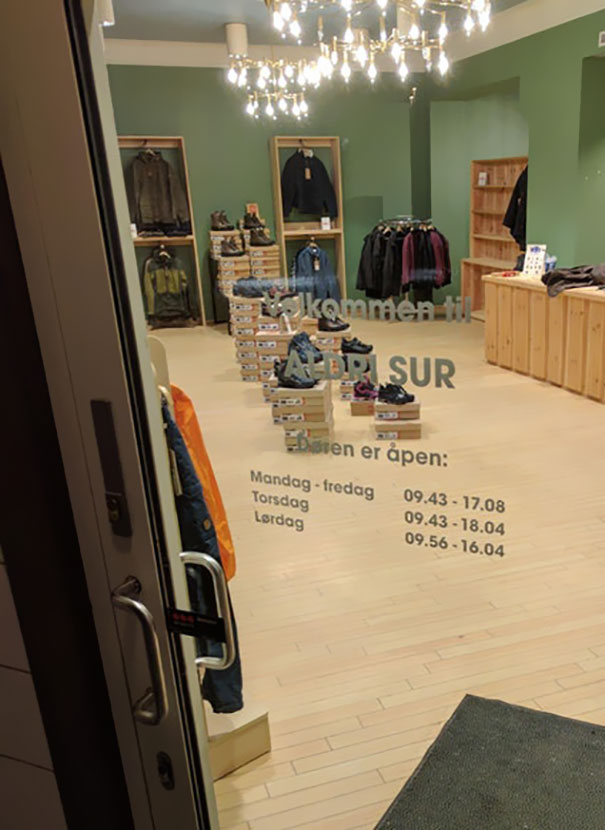 The Opening Hours Of This Clothing Store