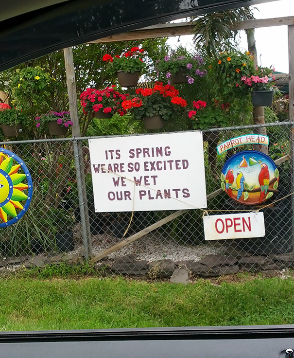 Sign At The Local Plant Shop