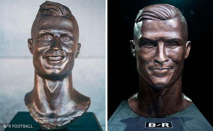 Internet Laughed At This Guy's First Attempt At Cristiano Ronaldo's Bust, So He Tries The Second Time