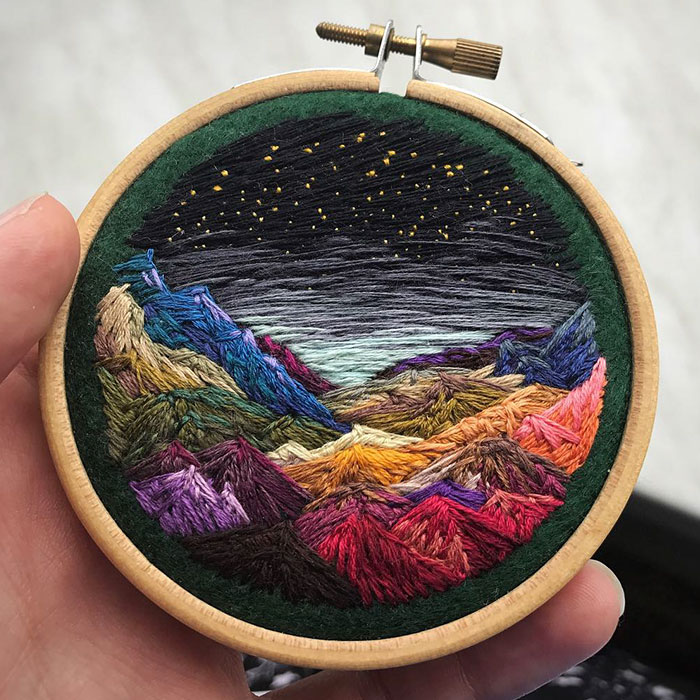 This Embroidery Artist Uses Thread Instead Of Paint To Create Amazing Landscape Scenes